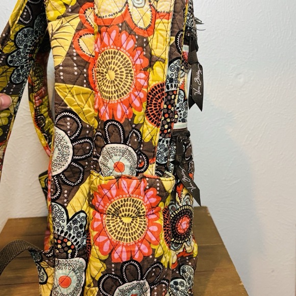 Vera Bradley Laptop Backpack Flower Shower School Bag Computer Compartment 70s - Picture 3 of 12